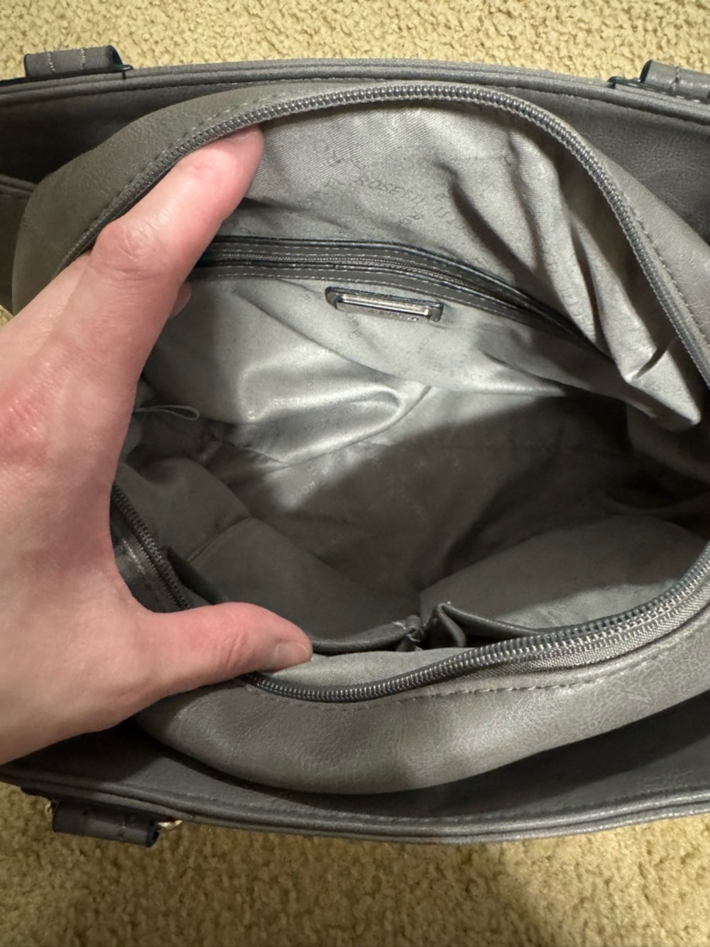 Rosetti Gray Shoulder Tote with Front Zip & Buckle Detail - Picture 4 of 8